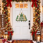 Christmas Decorations Green Gold Christmas Tree Merry Christmas Wood Sign, alternate view 2