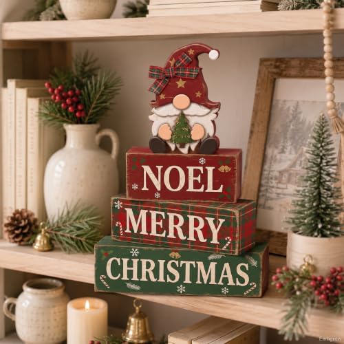 Christmas Decorations Indoor, 4pcs Christmas Plaid Gnomes Home Decor, alternate view 2