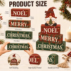 Christmas Decorations Indoor, 4pcs Christmas Plaid Gnomes Home Decor, alternate view 4