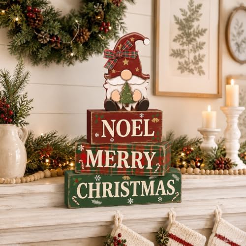 Christmas Decorations Indoor, 4pcs Christmas Plaid Gnomes Home Decor, alternate view 5
