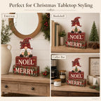 Christmas Decorations Indoor, 4pcs Christmas Plaid Gnomes Home Decor, alternate view 6
