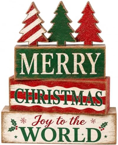 Christmas Decorations Indoor, 4pcs Rustic Christmas Tree Home Decor