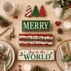 Christmas Decorations Indoor, 4pcs Rustic Christmas Tree Home Decor, alternate view 3