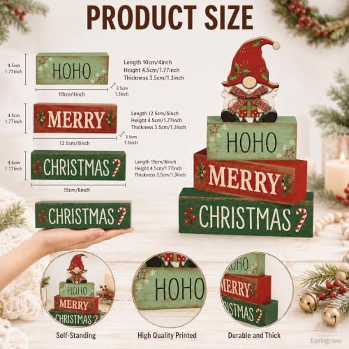 Christmas Decorations Indoor, Christmas Gnome Home Decor in Red, alternate view 4