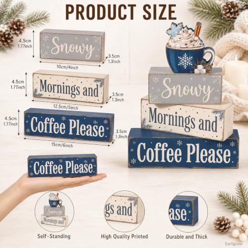 Christmas Decorations Indoor, Christmas Snowflake Coffee Home Decor, alternate view 4