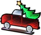 Christmas Decorations Indoor, Christmas Tree Truck Infinity Mirror Tunnel Light, 3D Endless Extension LED Night