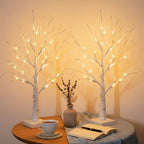 Christmas Decorations Indoor Lighted Birch Tree Home Decor, 2Pack 24 LED Light Up Tabletop Mini Small Artificial, alternate