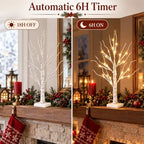 Christmas Decorations Indoor Lighted Birch Tree Home Decor, 2Pack 24 LED Light Up Tabletop Mini Small Artificial, alternate