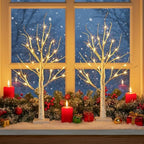 Christmas Decorations Indoor Lighted Birch Tree Home Decor, 2Pack 24 LED Light Up Tabletop Mini Small Artificial, alternate