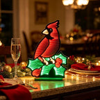 Christmas Decorations Indoor, Red Cardinal Infinity Mirror Tunnel Light, 3D Endless Extension LED Night Lamp, alternate view