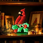Christmas Decorations Indoor, Red Cardinal Infinity Mirror Tunnel Light, 3D Endless Extension LED Night Lamp, alternate view