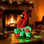 Christmas Decorations Indoor, Red Cardinal Infinity Mirror Tunnel Light, 3D Endless Extension LED Night Lamp, alternate view