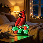 Christmas Decorations Indoor, Red Cardinal Infinity Mirror Tunnel Light, 3D Endless Extension LED Night Lamp, alternate view