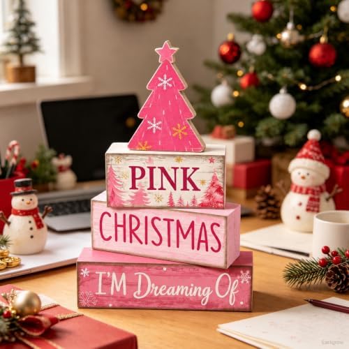 Christmas Decorations Indoor, Winter Pink Christmas Tree Home Decor, alternate view 4