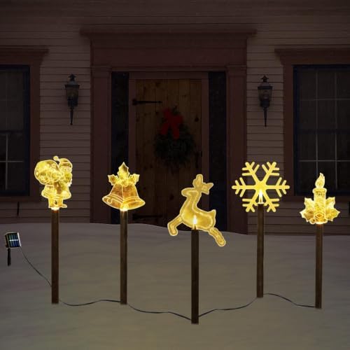 Christmas Decorations Outdoor, Christmas Pathway Lights, 5 PCS, alternate view 2