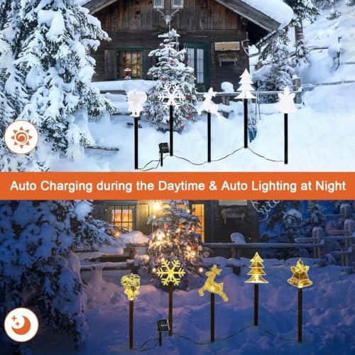 Christmas Decorations Outdoor, Christmas Pathway Lights, 5 PCS, alternate view 3