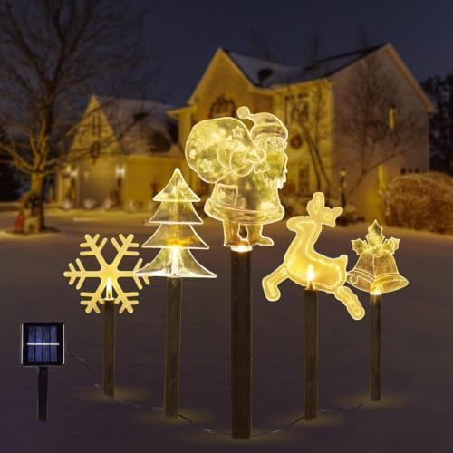 Christmas Decorations Outdoor, Christmas Pathway Lights, 5 PCS, alternate view 6
