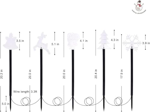 Christmas Decorations Outdoor, Christmas Pathway Lights, 5 PCS, alternate view 7