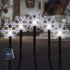 Christmas Decorations Outdoor, Snowflake Pathway Lights, 5 PCS