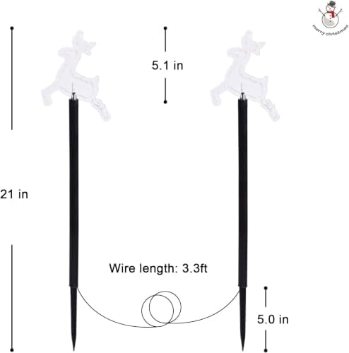 Christmas Decorations Outdoor, Solar Elk Pathway Lights, 5 PCS, alternate view 2