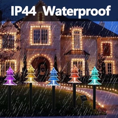 Christmas Decorations Outdoor, Solar Tree Pathway Lights, 10 PCS, alternate view 3