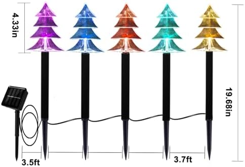 Christmas Decorations Outdoor, Solar Tree Pathway Lights, 10 PCS, alternate view 4