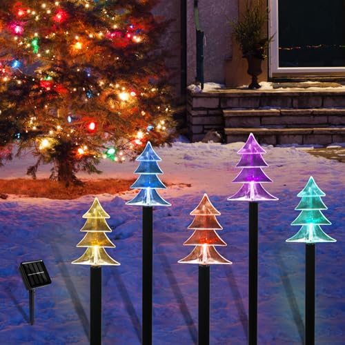 Christmas Decorations Outdoor, Solar Tree Pathway Lights, 10 PCS, alternate view 5