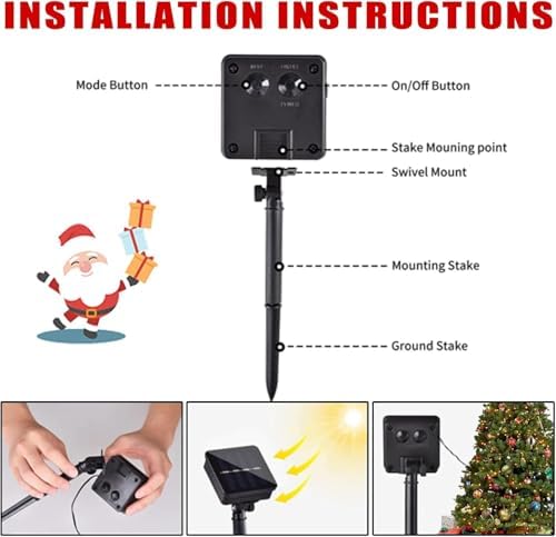 Christmas Decorations Outdoor, Solar Tree Pathway Lights, 10 PCS, alternate view 7