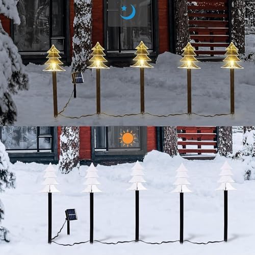 Christmas Decorations Outdoor, Solar Tree Pathway Lights, 20 PCS, alternate view 5