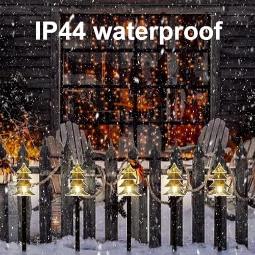 Christmas Decorations Outdoor, Solar Tree Pathway Lights, 5 PCS, alternate view 5