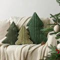 Christmas Decorations Plush Throw Pillows: Soft Green Velvet Christmas Tree Shaped Pillow, Cute Rustic Stuffed
