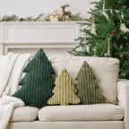 Christmas Decorations Plush Throw Pillows: Soft Green Velvet Christmas Tree Shaped Pillow, Cute Rustic Stuffed, alternate