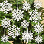 Christmas Decorations Snowflake Ornament White for Tree Decor Craft
