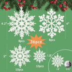 Christmas Decorations Snowflake Ornament White for Tree Decor Craft, alternate view 4