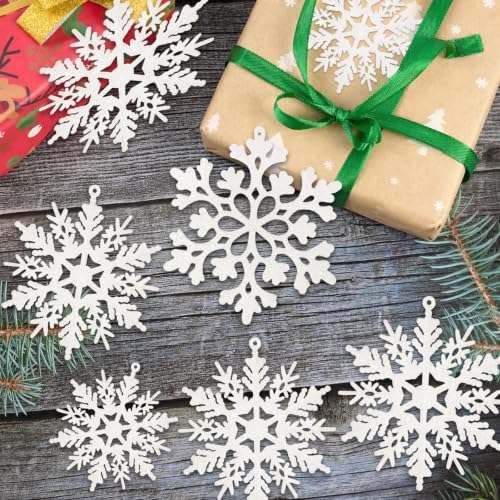 Christmas Decorations Snowflake Ornament White for Tree Decor Craft, alternate view 5