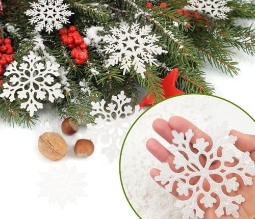 Christmas Decorations Snowflake Ornament White for Tree Decor Craft, alternate view 6