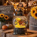 Christmas Fall Snow Globes Thanksgiving Water Lantern Swirling Glitter Snow Globe for Autumn Harvest Day, alternate view 2
