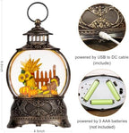 Christmas Fall Snow Globes Thanksgiving Water Lantern Swirling Glitter Snow Globe for Autumn Harvest Day, alternate view 5