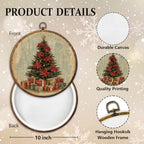Christmas Flower Tree Round Framed Wall Art 10"x10", alternate view 2