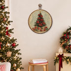 Christmas Flower Tree Round Framed Wall Art 10"x10", alternate view 5