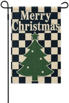 Christmas Garden Flags 12x18 inch Buffalo Plaid Tree Yard Flag in 12x18 inch
