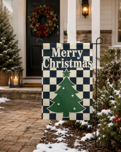Christmas Garden Flags 12x18 inch Buffalo Plaid Tree Yard Flag in 12x18 inch, alternate view 7