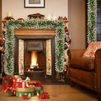 Christmas Garlands,2.7M/ 9FT Christmas Garland, Christmas Garland with Lights, and Berries, for Fireplaces, alternate view 2