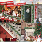 Christmas Garlands,2.7M/ 9FT Christmas Garland, Christmas Garland with Lights, and Berries, for Fireplaces, alternate view 7