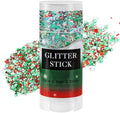 Christmas Glitter Stick for Face Hair Body, Red Silver Green Chunky Sparkling Glitter Makeup, Christmas Party