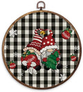 Christmas Gnome Round Framed Wall Art 10"x10"