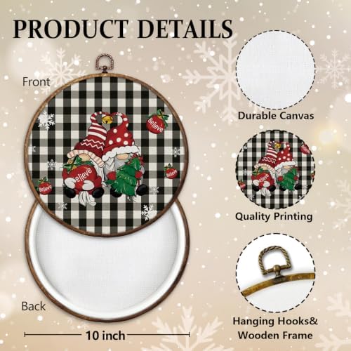 Christmas Gnome Round Framed Wall Art 10"x10", alternate view 2
