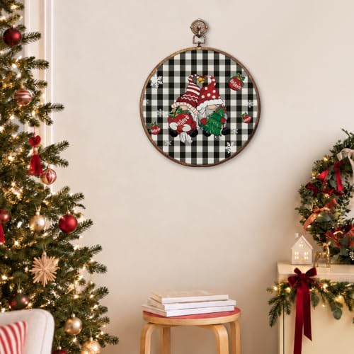 Christmas Gnome Round Framed Wall Art 10"x10", alternate view 5