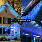 Christmas Icicle Lights - 19Ft Christmas Lights, Blue in Blue, alternate view 7