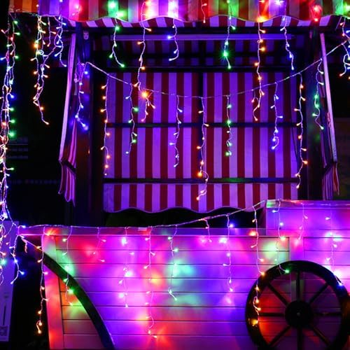 Christmas Icicle Lights - 19Ft Christmas Lights, Multicolor, alternate view 6